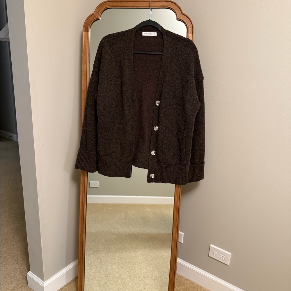 Chunky Brown Button Cardigan Sweater